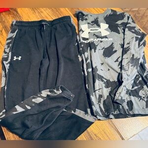 Under Armour Kids Black and Gray Joggers
